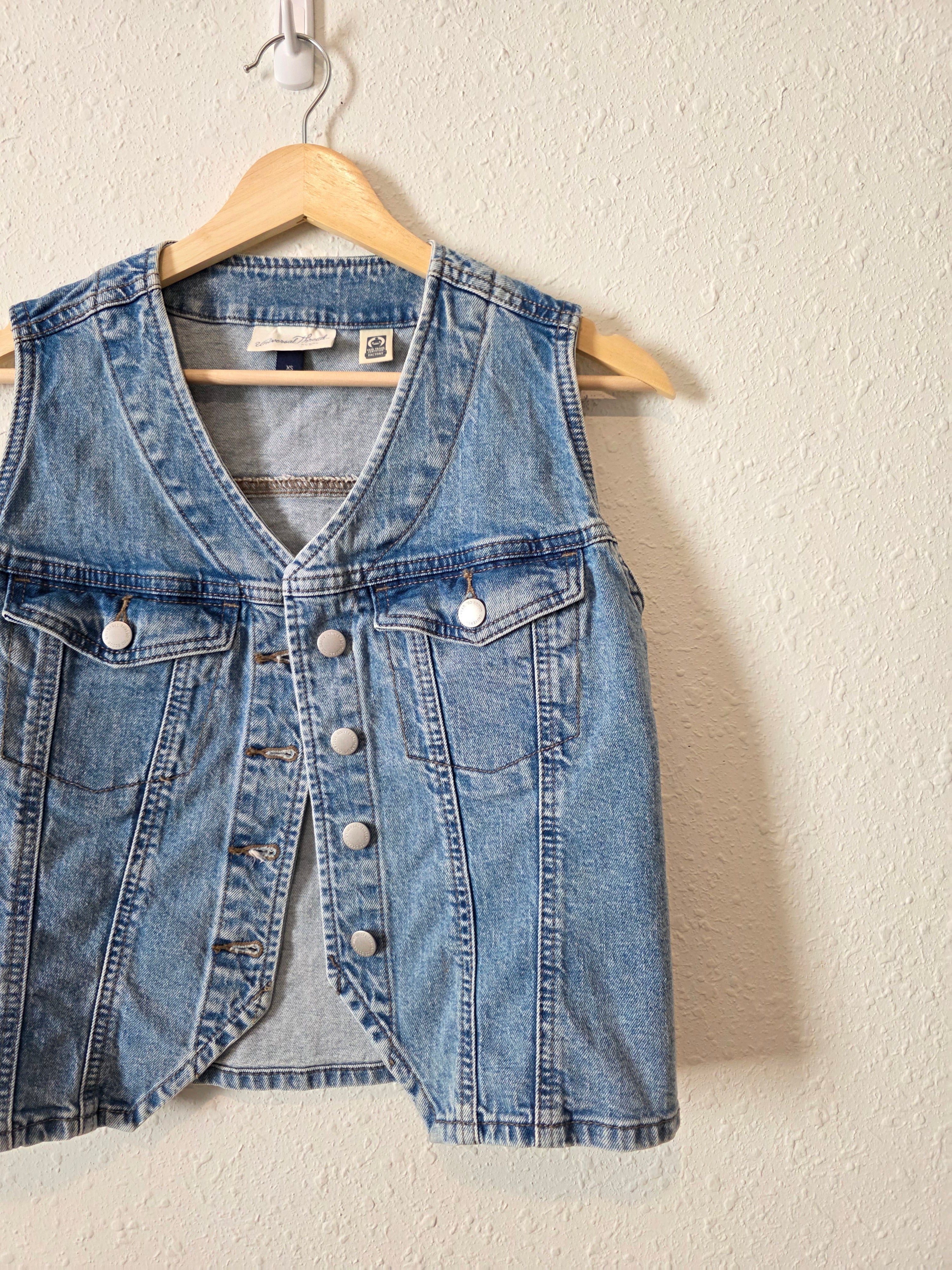 Cotton Denim Crop Vest (XS)