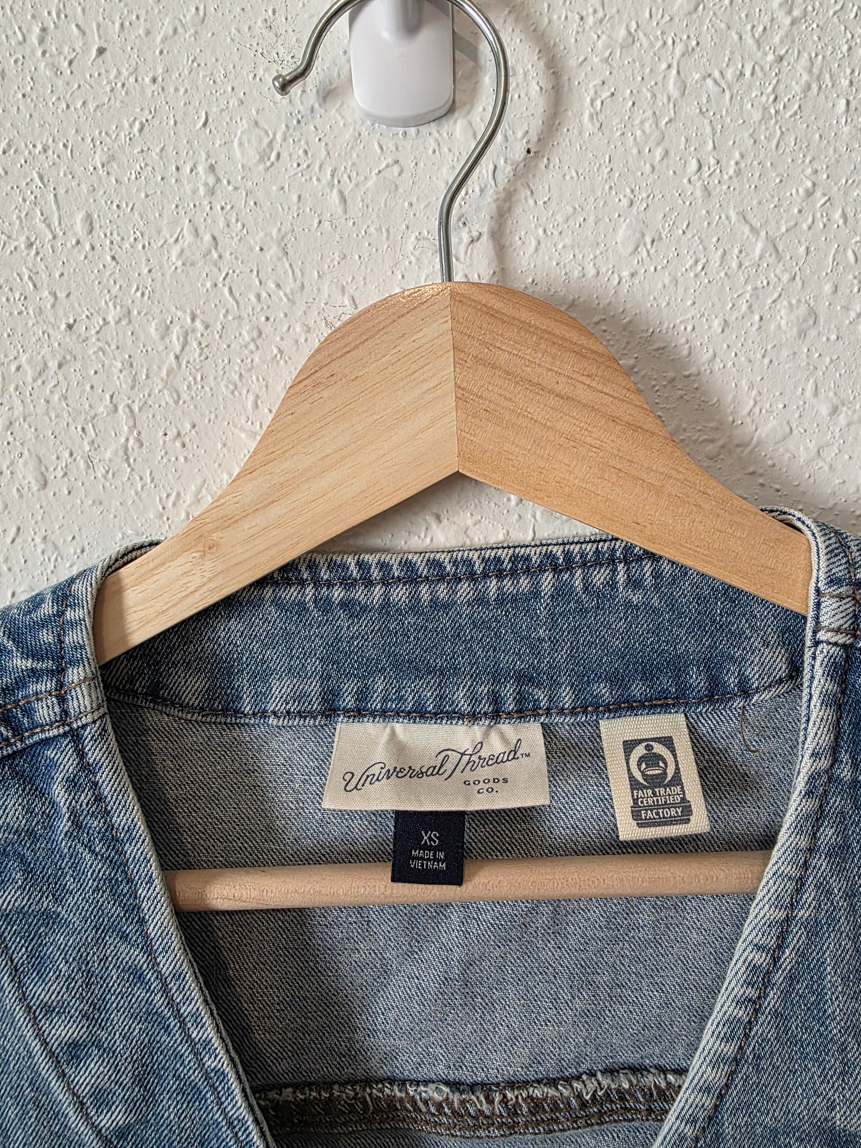 Cotton Denim Crop Vest (XS)