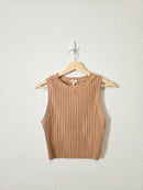Aerie Neutral Ribbed Tank (L)