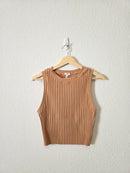 Aerie Neutral Ribbed Tank (L)