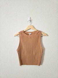 Aerie Neutral Ribbed Tank (L)