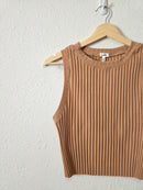 Aerie Neutral Ribbed Tank (L)