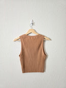 Aerie Neutral Ribbed Tank (L)