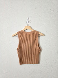 Aerie Neutral Ribbed Tank (L)