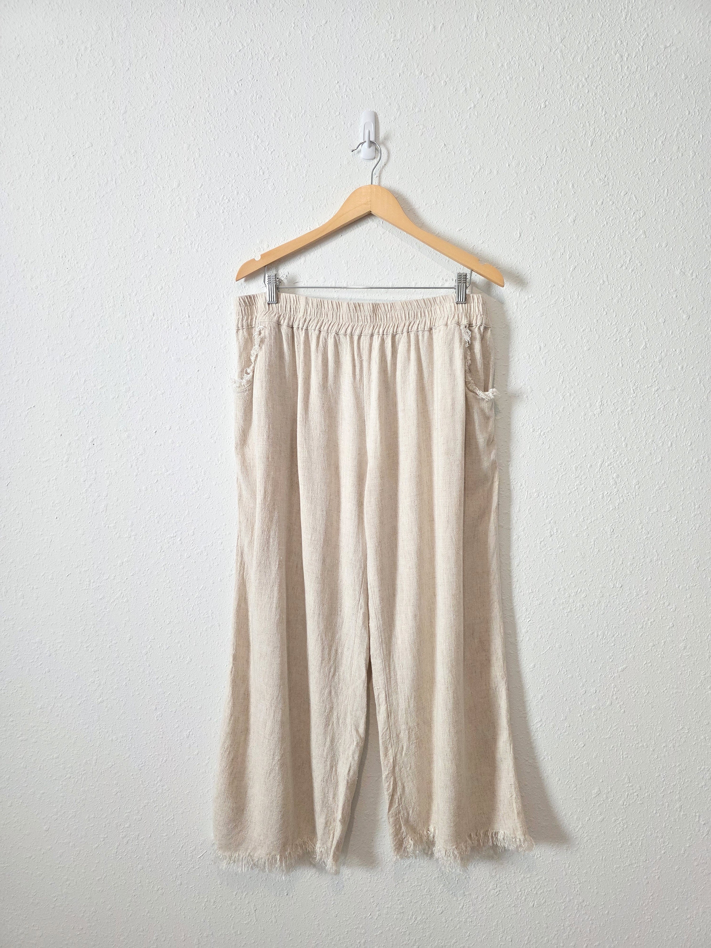 Umgee Linen Cotton Wide Leg Pants (2X)