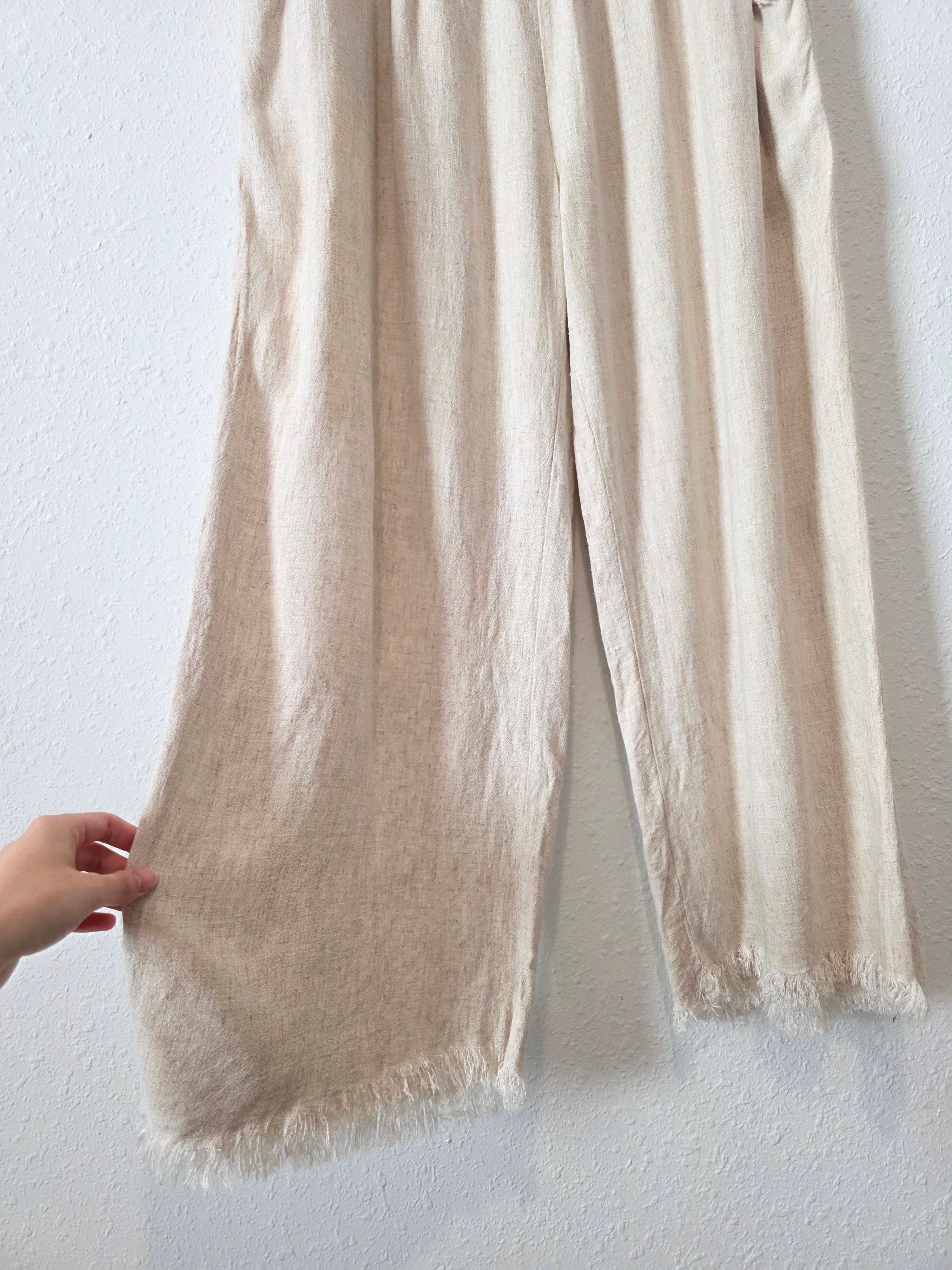 Umgee Linen Cotton Wide Leg Pants (2X)
