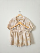 Striped Linen Blend Matching Set (M/L)