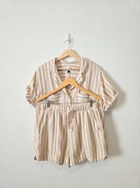 Striped Linen Blend Matching Set (M/L)