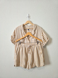 Striped Linen Blend Matching Set (M/L)
