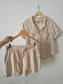 Striped Linen Blend Matching Set (M/L)