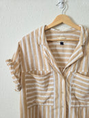 Striped Linen Blend Matching Set (M/L)