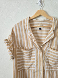 Striped Linen Blend Matching Set (M/L)