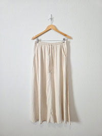 Linen Blend Striped Maxi Skirt (M)
