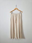 Linen Blend Striped Maxi Skirt (M)