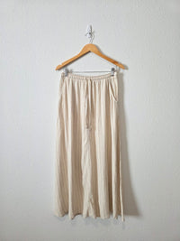 Linen Blend Striped Maxi Skirt (M)