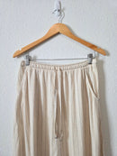 Linen Blend Striped Maxi Skirt (M)