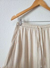 Linen Blend Striped Maxi Skirt (M)