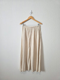 Linen Blend Striped Maxi Skirt (M)