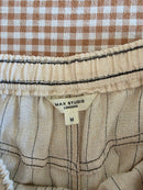 Linen Blend Striped Maxi Skirt (M)