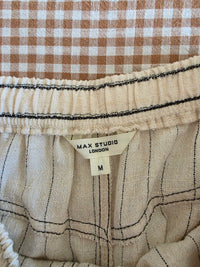 Linen Blend Striped Maxi Skirt (M)