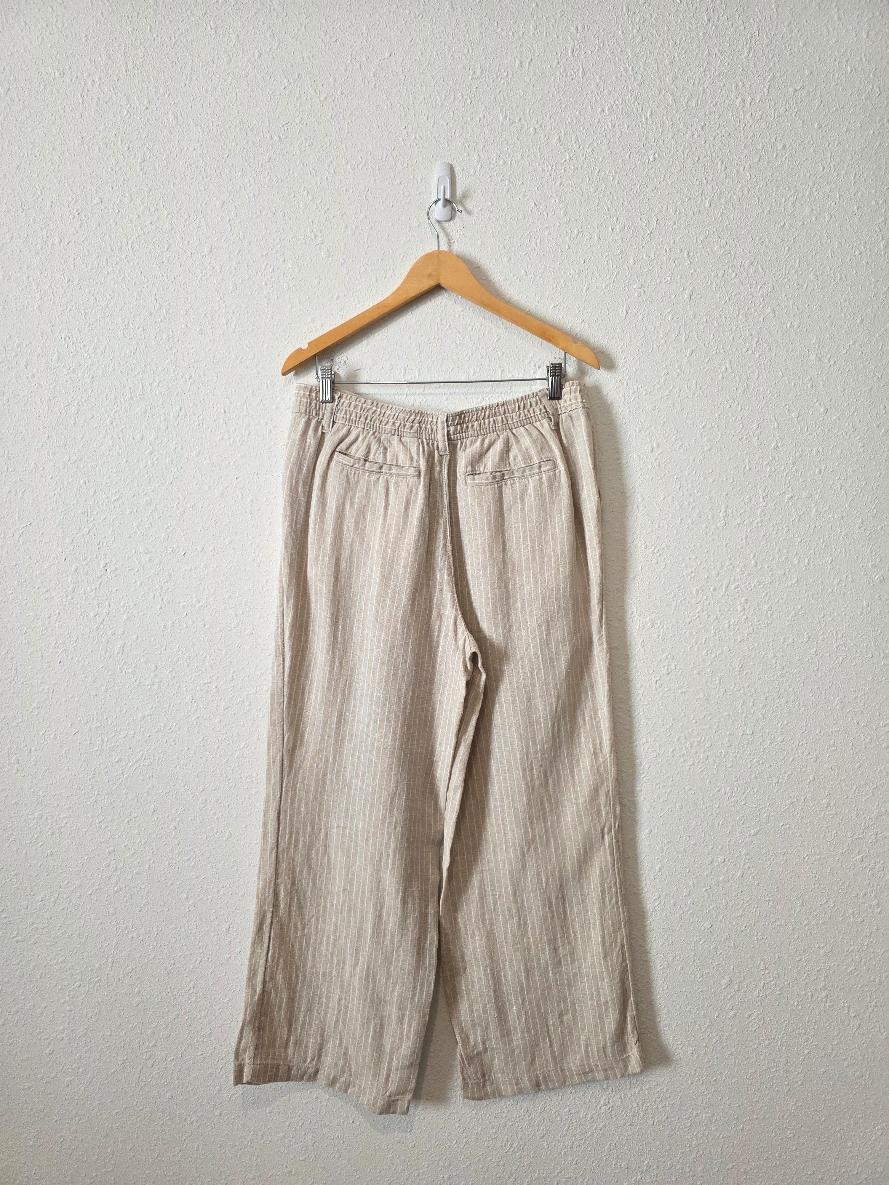 Striped Wide Leg Linen Pants (12P)