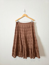 Brown Textured Midi Skirt (XL)