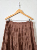 Brown Textured Midi Skirt (XL)