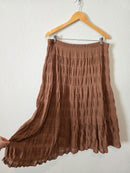Brown Textured Midi Skirt (XL)