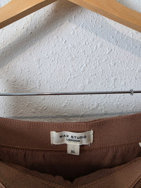 Brown Textured Midi Skirt (XL)