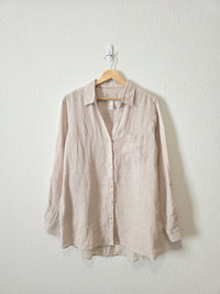 Neutral Linen Button Up Shirt (L)