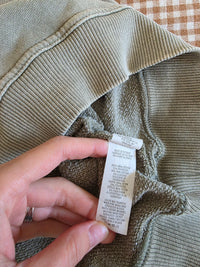Aerie Olive Crochet Sweatshirt (XL)