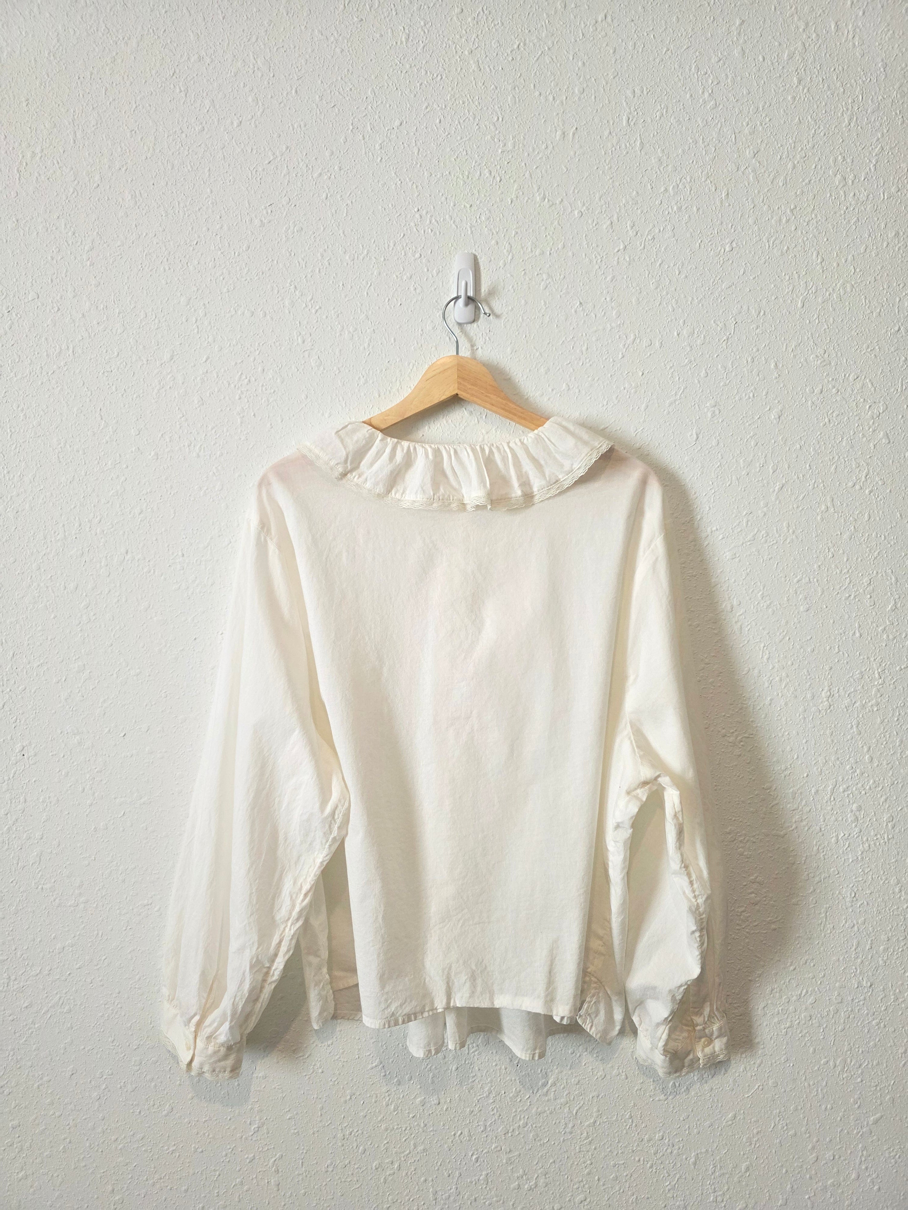 Collared Puff Sleeve Blouse (2X)