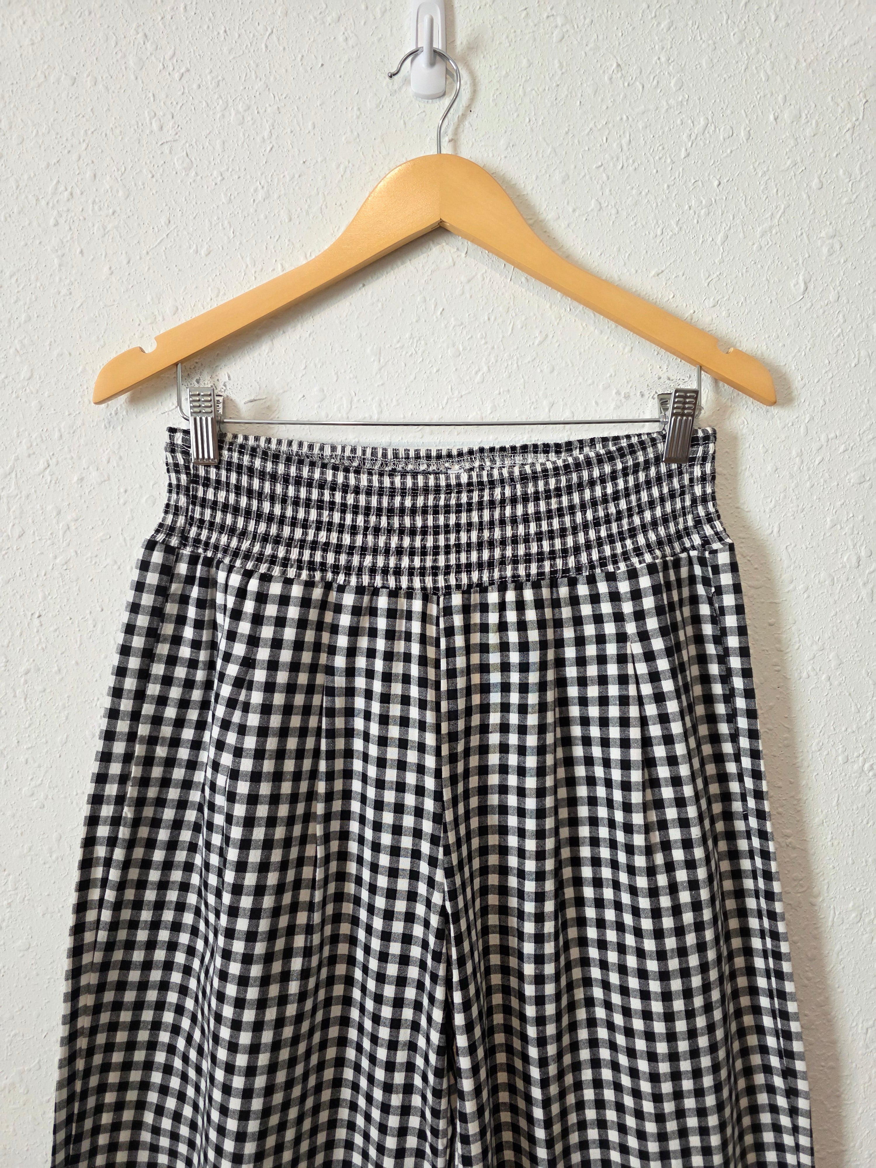 NEW Gingham Wide Leg Pants (M)