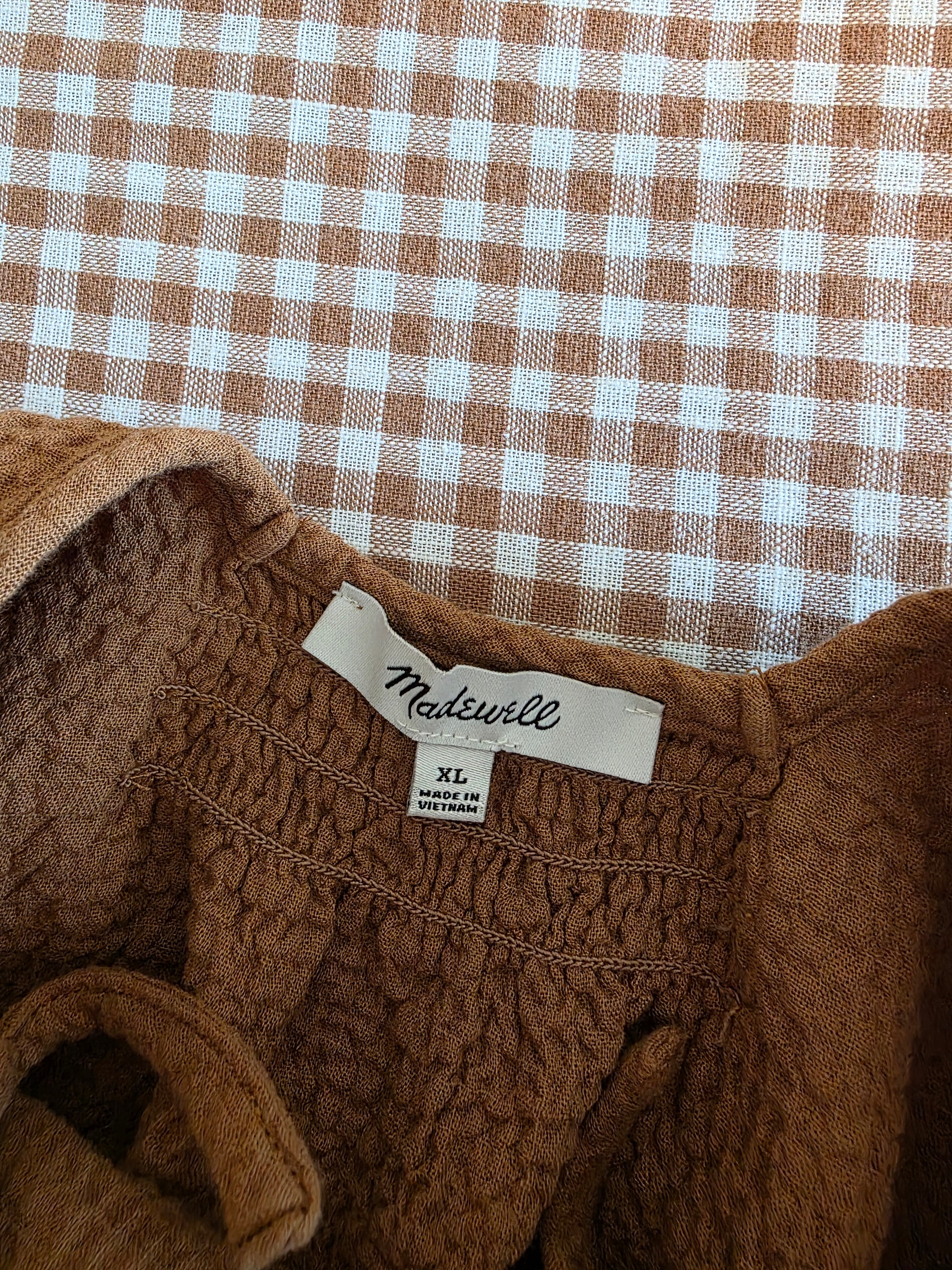 Madewell Textured Babydoll Top (XL)
