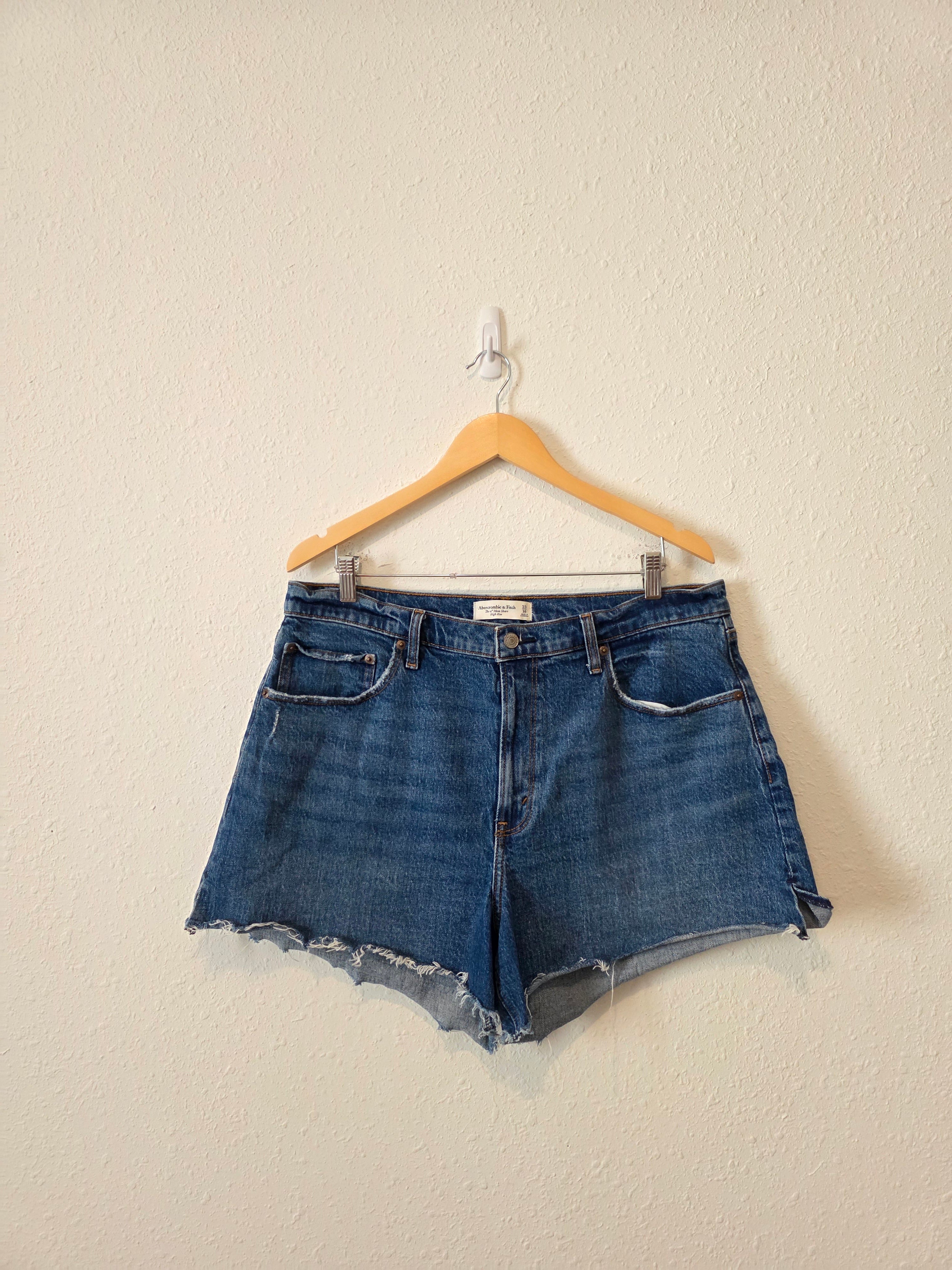 Abercrombie High Rise Denim Shorts (33/16)