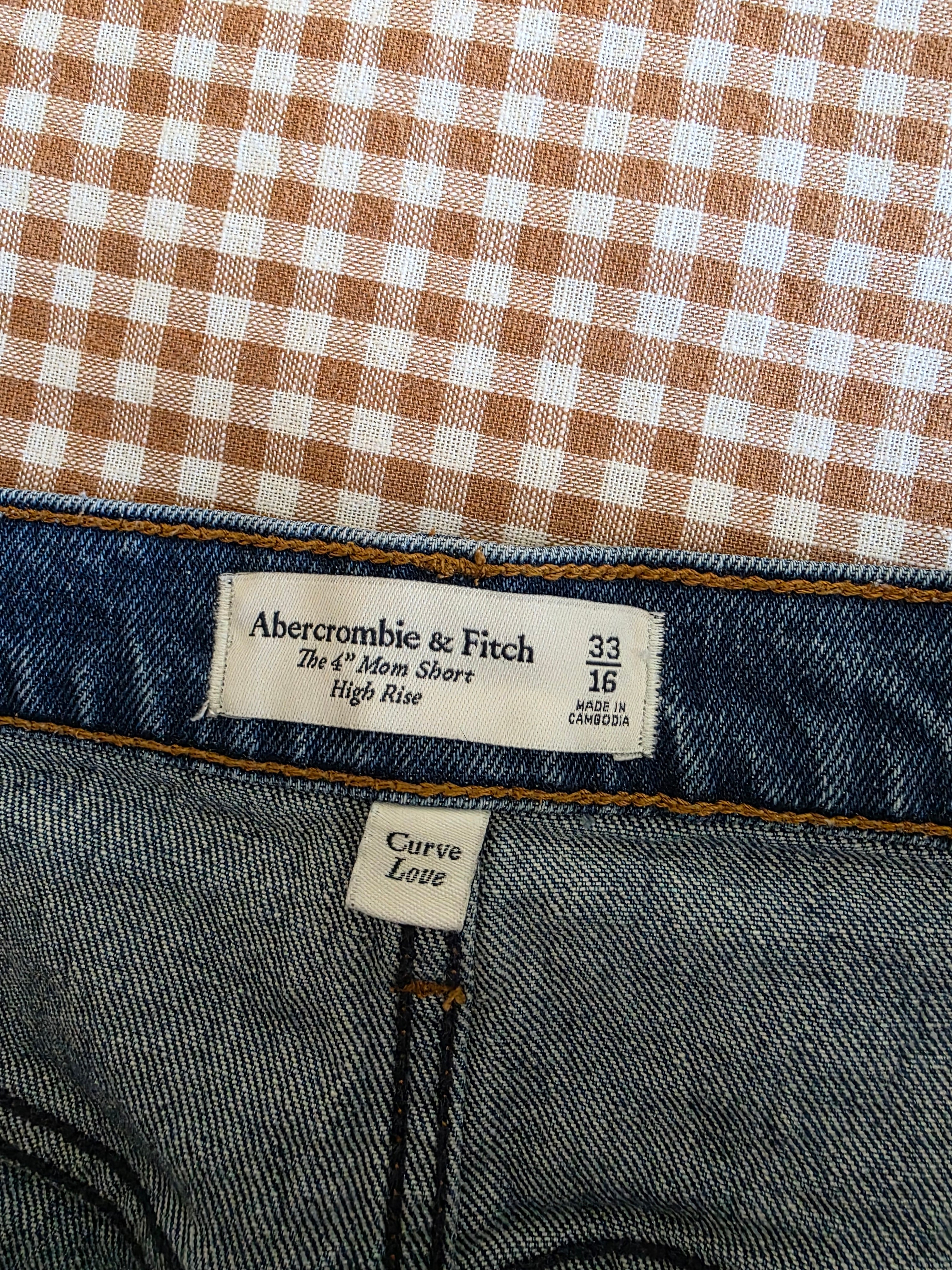 Abercrombie High Rise Denim Shorts (33/16)