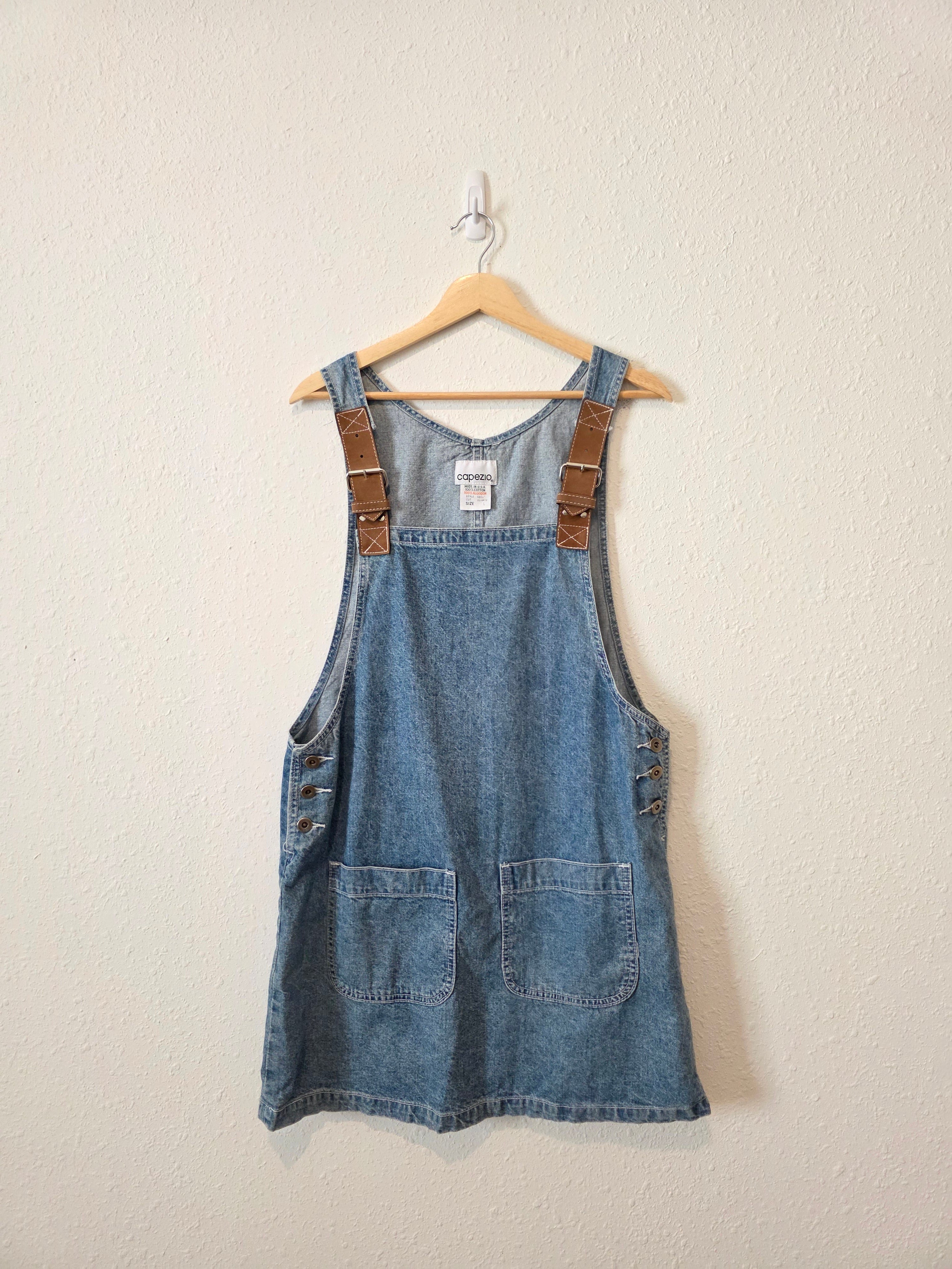 Vintage Denim Overall Dress (L)