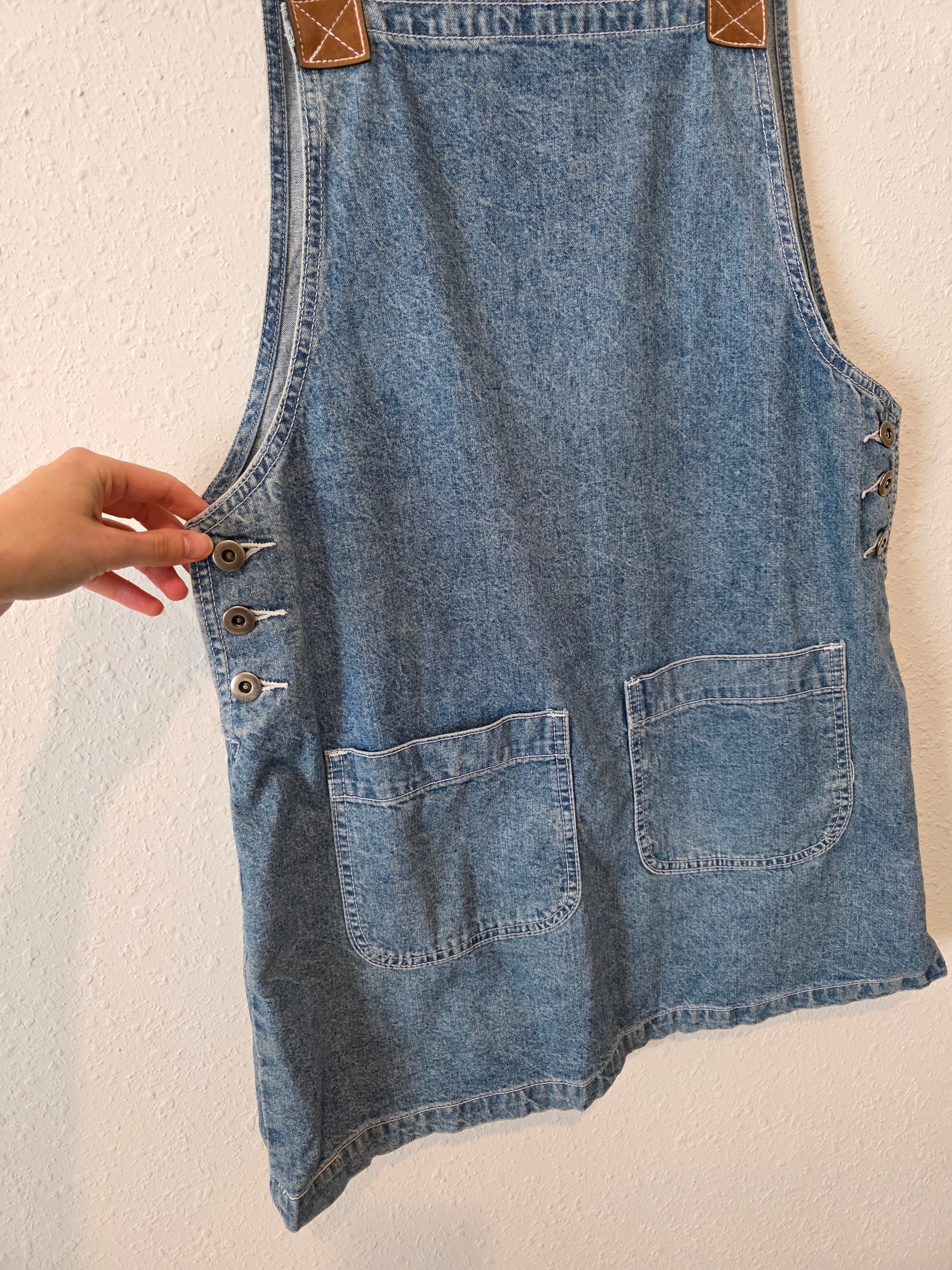 Vintage Denim Overall Dress (L)