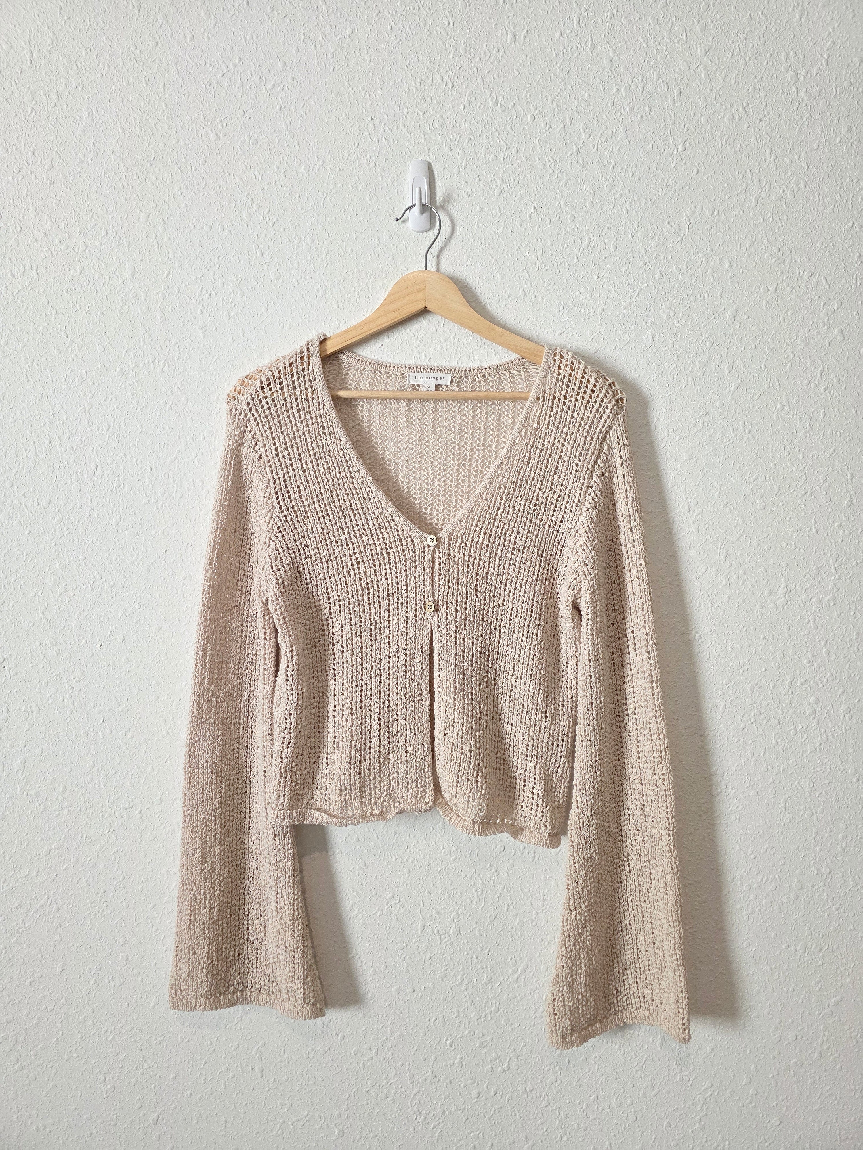Blu Pepper Crochet Knit Cardigan (M)