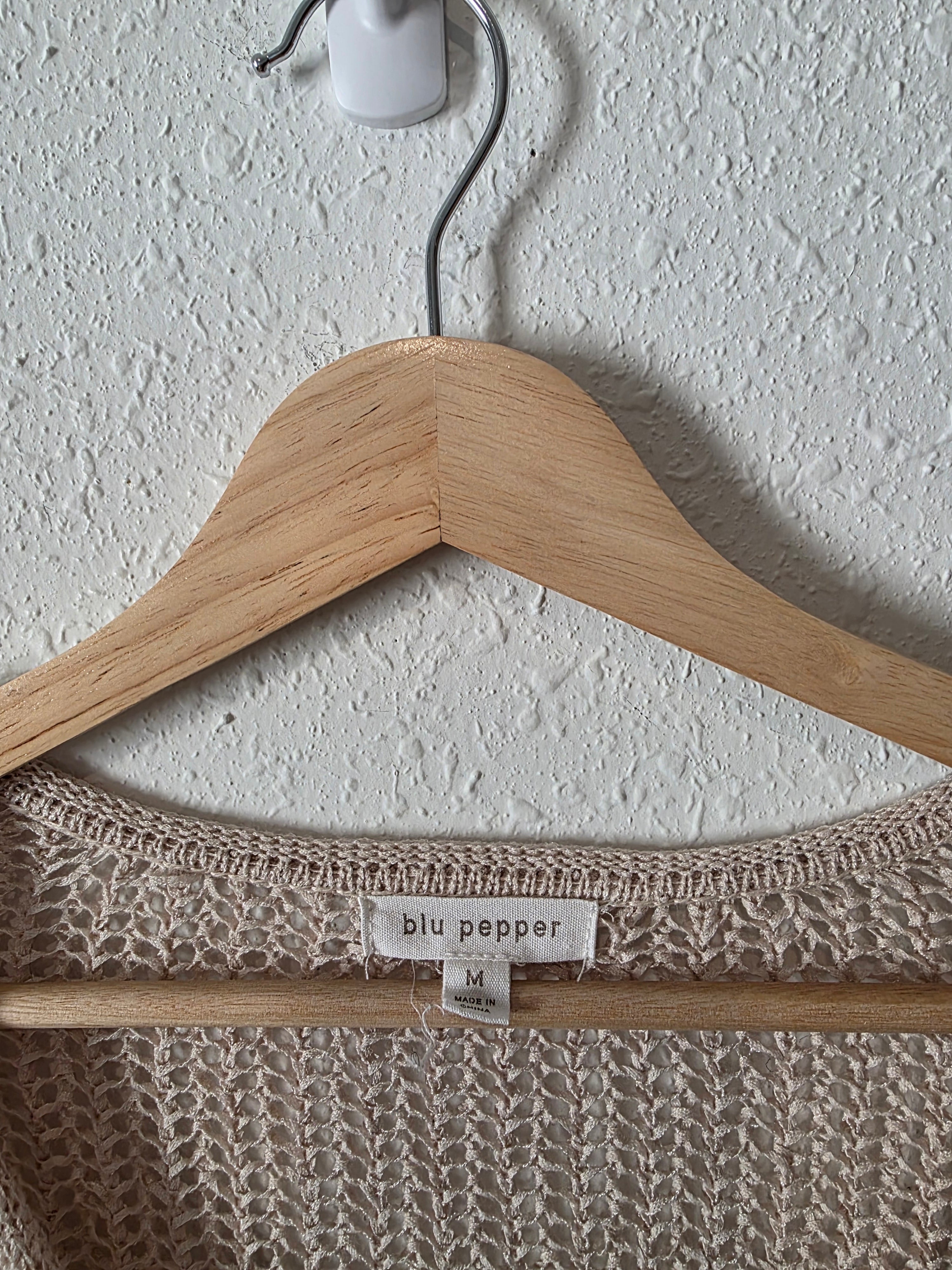 Blu Pepper Crochet Knit Cardigan (M)