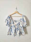 Altar'd State Floral Puff Sleeve Top (S)