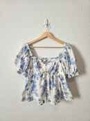 Altar'd State Floral Puff Sleeve Top (S)