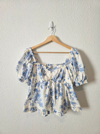 Altar'd State Floral Puff Sleeve Top (S)
