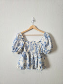 Altar'd State Floral Puff Sleeve Top (S)