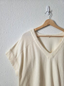 Madewell Cream Ribbed Top (L)