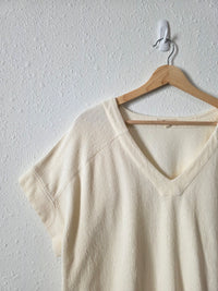 Madewell Cream Ribbed Top (L)