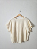 Madewell Cream Ribbed Top (L)