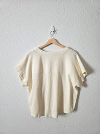 Madewell Cream Ribbed Top (L)