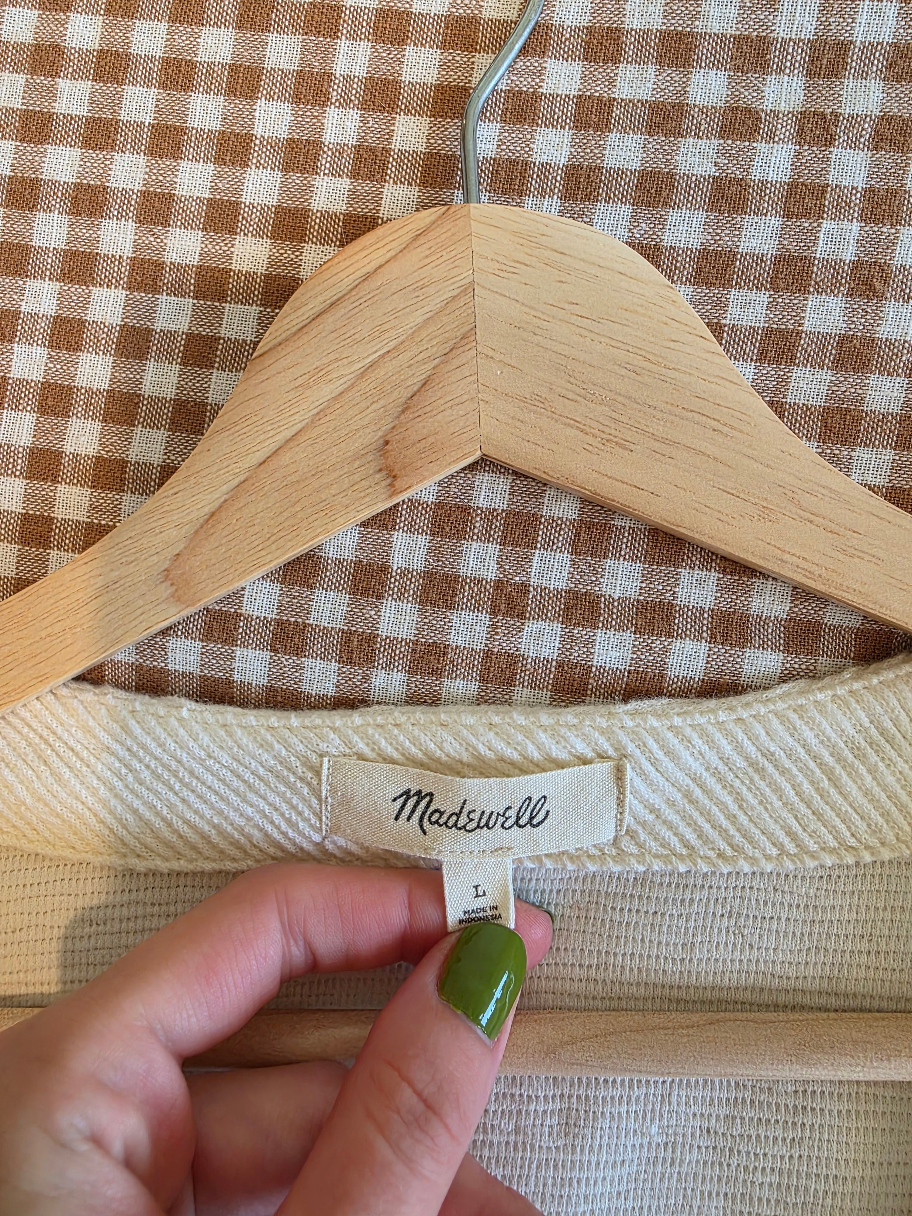 Madewell Cream Ribbed Top (L)