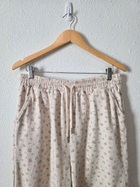 Dainty Floral Drawstring Pants (M)